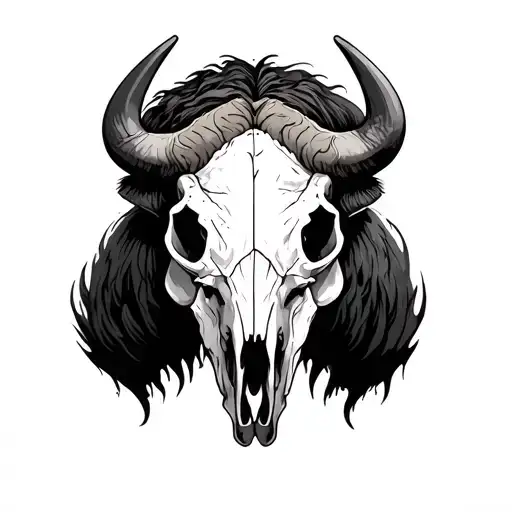 Bison Skull tattoo design idea