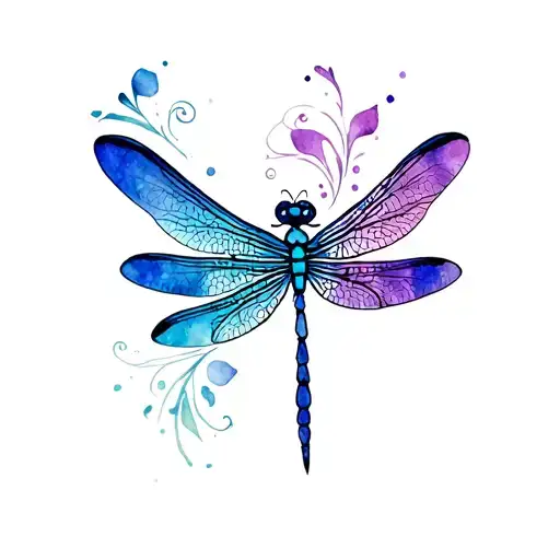 mandala with a dragonfly and the dragonfly's wings are painted tattoo design idea