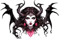 lilith demon surrounded tattoo design idea