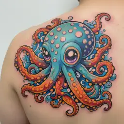 cute octopus tattoo design idea
