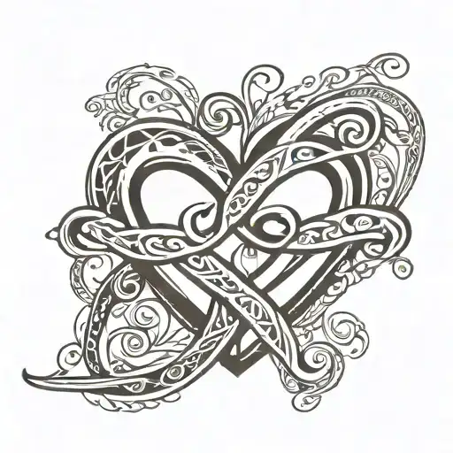 	Infinity Heart: An infinity symbol intertwined with a heart, with the name “Aash” elegantly inscribed along one loop an tattoo design idea