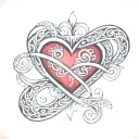 	Infinity Heart: An infinity symbol intertwined with a heart, with the name “Aash” elegantly inscribed along one loop an tattoo design idea