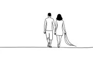 dad daughter walking tattoo design idea