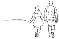 dad daughter walking tattoo design idea