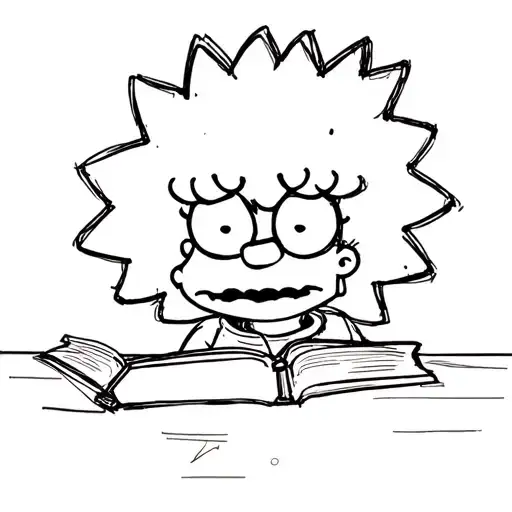 Lisa Simpson reading tattoo design idea