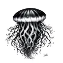 jellyfish nightmare tattoo design idea