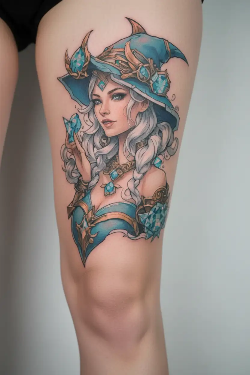 icy crystal maiden dota 2 tattoo design idea