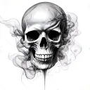 smokey skull tattoo design idea