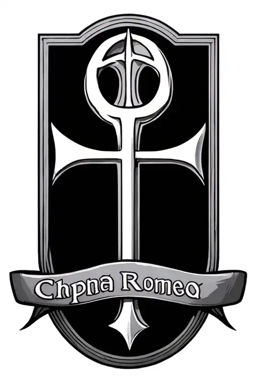 Chi Rho plus alpha omega logo tattoo design idea