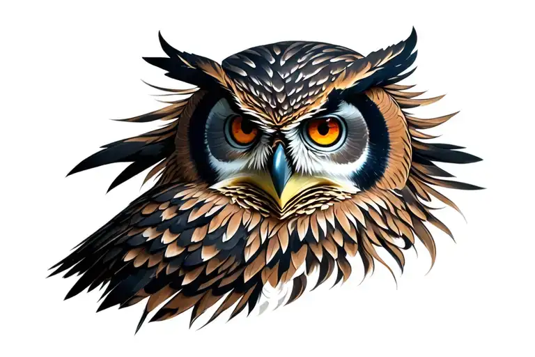 owl as the crone tattoo design idea
