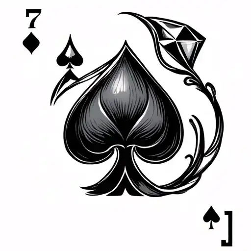 7 spades and 2 diamonds tattoo design idea