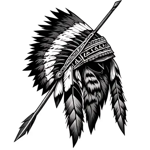 native american arrow weapon tattoo design idea