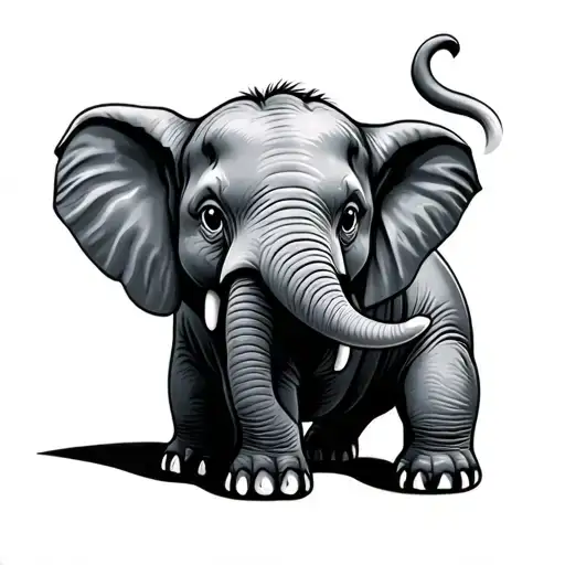 dumbo elephant tattoo design idea