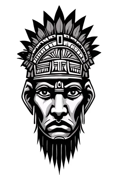Aztec family insignia tattoo design idea