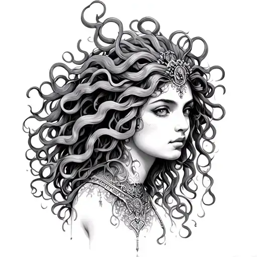medusa as a virgo maiden tattoo design idea