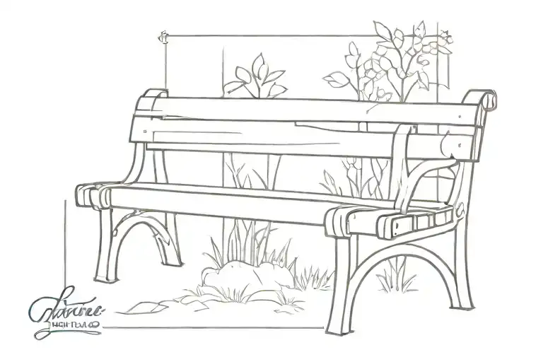 park bench mini tattoo design tattoo design idea