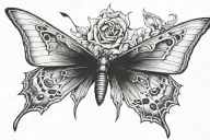  a butterfly with its ominous side evil predatory dark  tattoo design idea