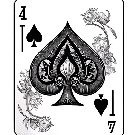 7 spades 7 diamonds 7 hearts 7 clubs tarot card tattoo design idea