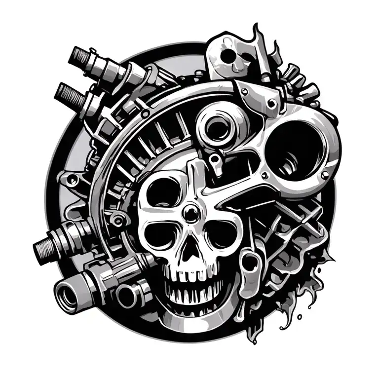 oil pump tattoo design idea
