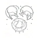 Aries and capricorn constellation tattoo design idea