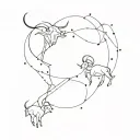 Aries and capricorn constellation tattoo design idea