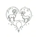 Aries and capricorn constellation tattoo design idea