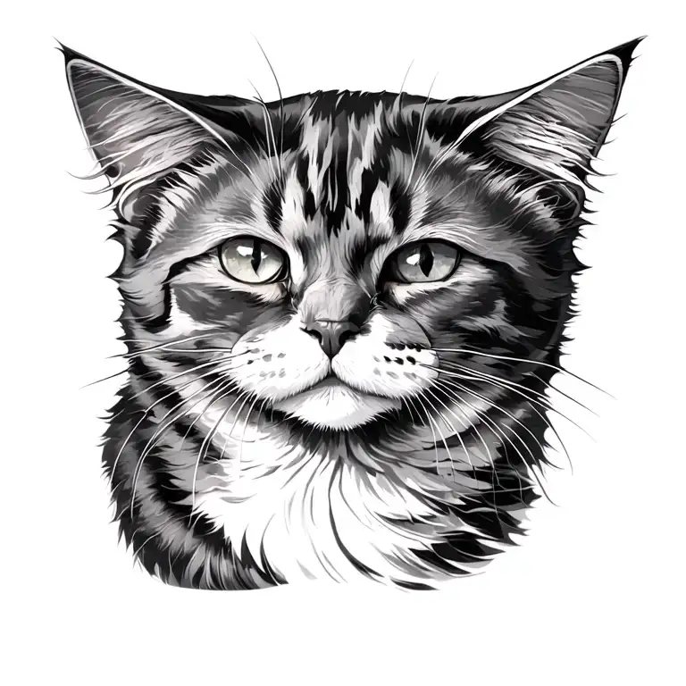cat long body tattoo design idea