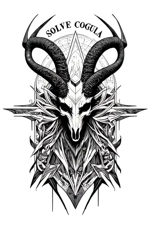 "SOLVE COAGULA" BAPHOMET tattoo design idea