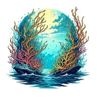 ocean reef tattoo design idea