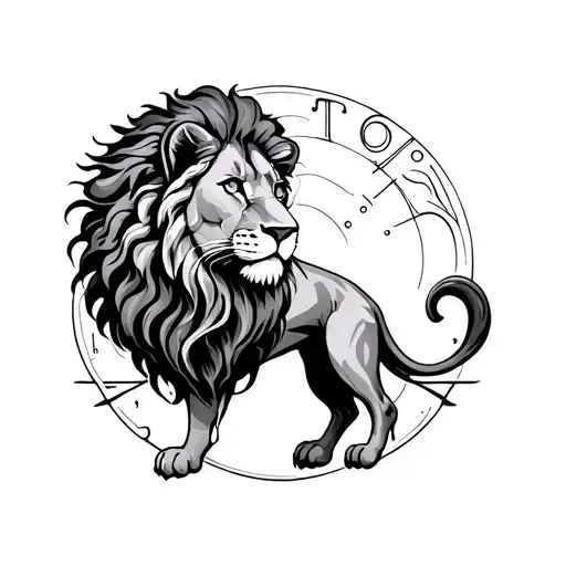 leo zodiac signs tattoo design idea