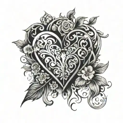 Herz aus T, F und I formen tattoo design idea