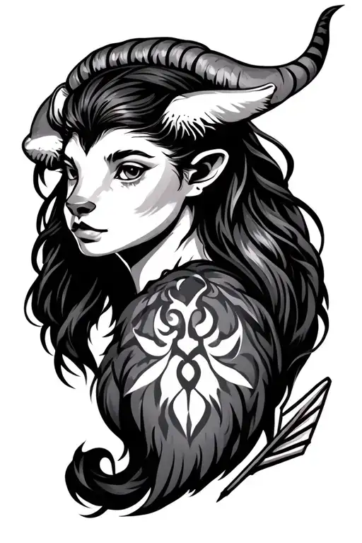 female sign; taurus sign; 13; otter; arrow up tattoo design idea