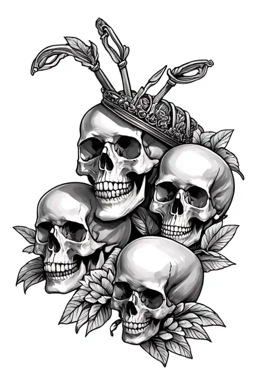 Scotland skulls Bahamas gambling tattoo design idea