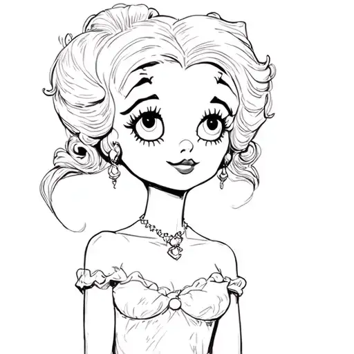 coraline style Betty boop tattoo design idea