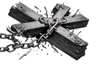 chain being broken by the cross tattoo design idea