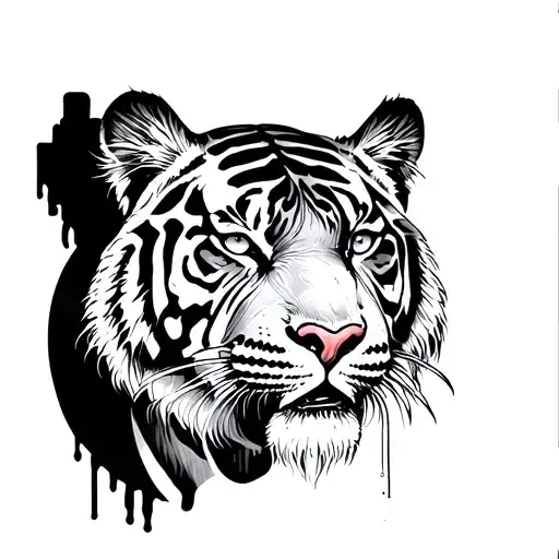 Get rich or die tryin with tiger surrounded my music tattoo design idea