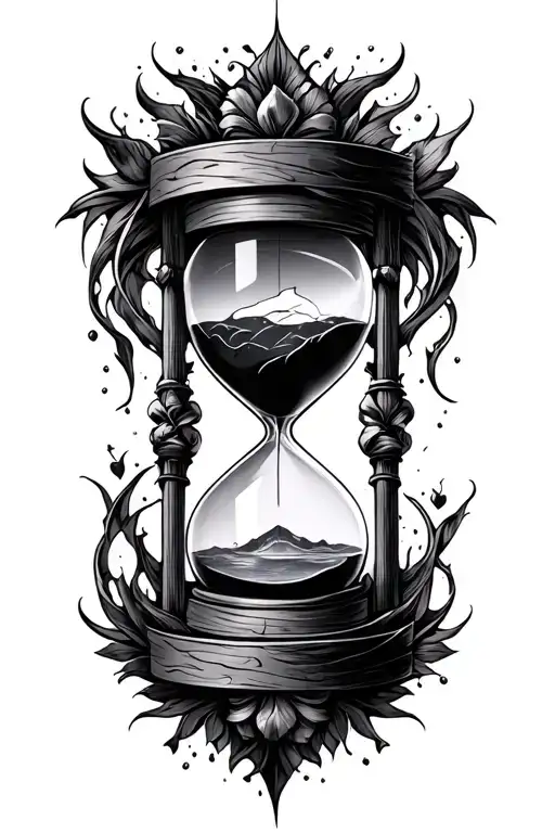 Adaption, change, versatility & faith hourglass combined tattoo design idea