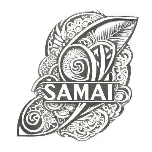 Samoan forarm tatoo design with name " Nama " tattoo design idea