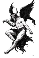 devil fighting angel tattoo design idea