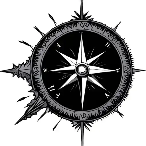 compass stoic virtues tattoo design idea