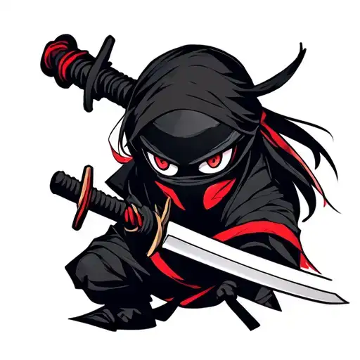 ninja with a sword Anbu mask with sharingan eye tattoo design idea