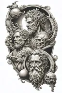 Asclepius and charon boatman tattoo design idea