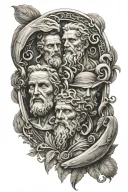 Asclepius and charon boatman tattoo design idea