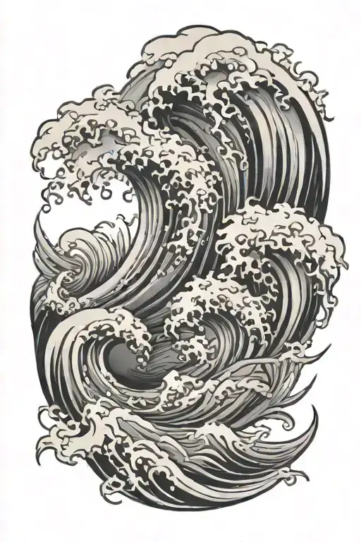 Tsunami Sea tattoo design idea