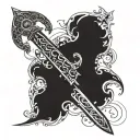 celestial sword tattoo design idea