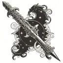 celestial sword tattoo design idea