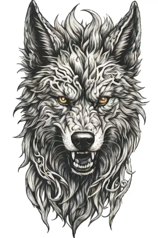 mad fenrir tattoo design idea