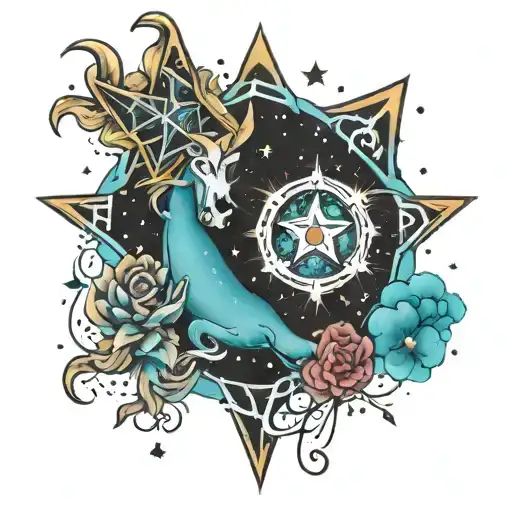 gemini and capricorn star constellation tattoo design idea
