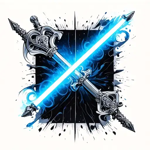 half the oblivion keyblade kingdom of hearts and half vader lightsaber  tattoo design idea