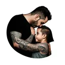 father and son matching tattoos tattoo design idea